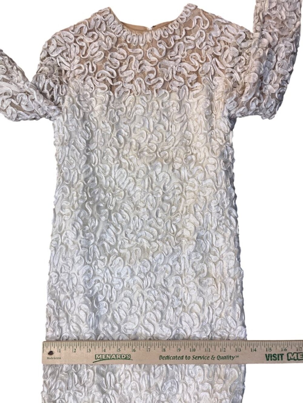Vintage Jack Bryan Cream Lace Maxi Dress Womens XS? (0-2) Long Sleeve Boho USA - Picture 16 of 16